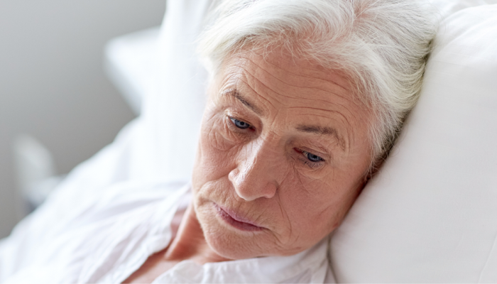 Old woman in the bed